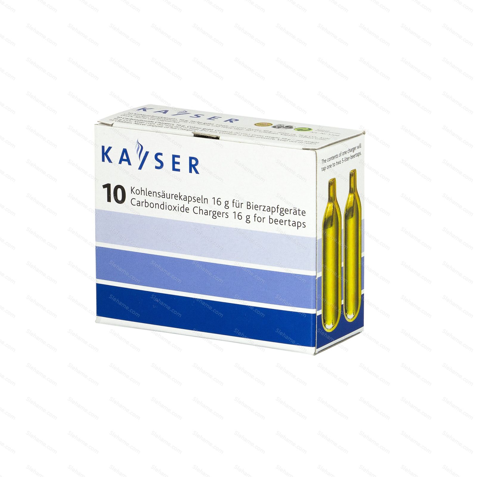 Pivní bombičky Kayser 15.25 g CO2, 10 ks (na jedno použití) - hlavní pohled