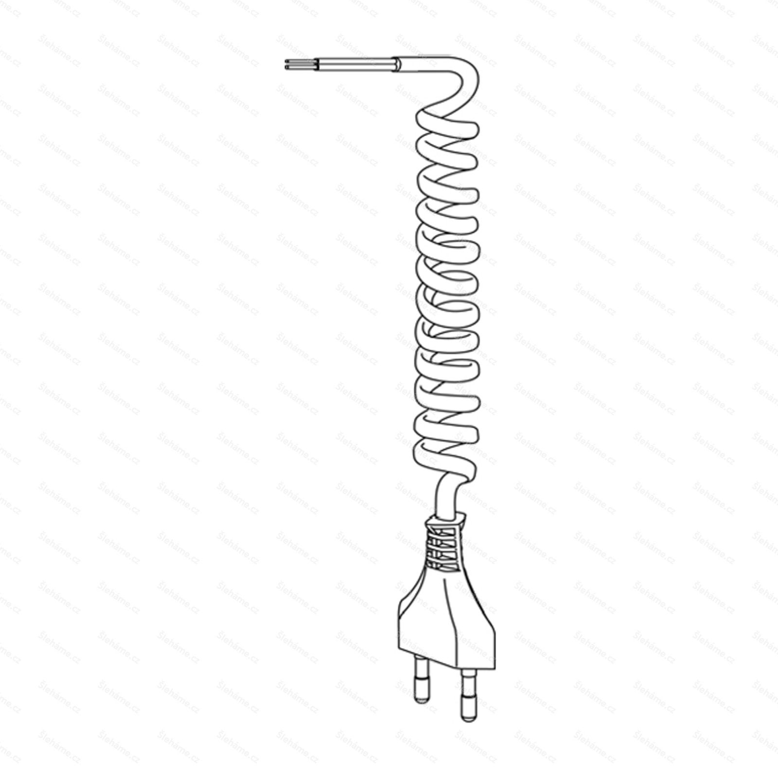 Kabel Bamix spirálový 350 cm, šedý - ilustrace